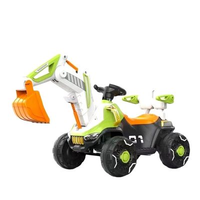 LED-Scheinwerfer und dynamische Musik-Ride-On-Bauauto für Kinder in Orange