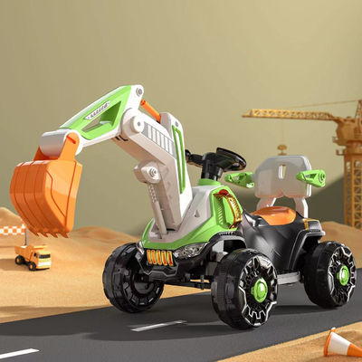 LED-Scheinwerfer und dynamische Musik-Ride-On-Bauauto für Kinder in Orange