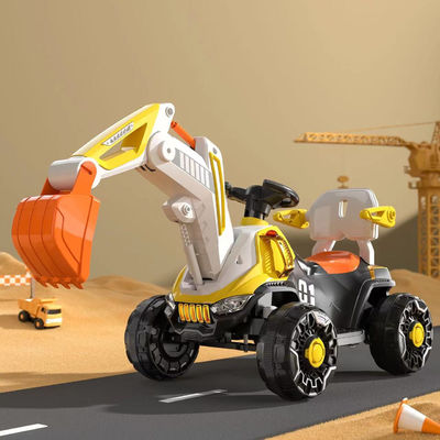 LED-Scheinwerfer und dynamische Musik-Ride-On-Bauauto für Kinder in Orange