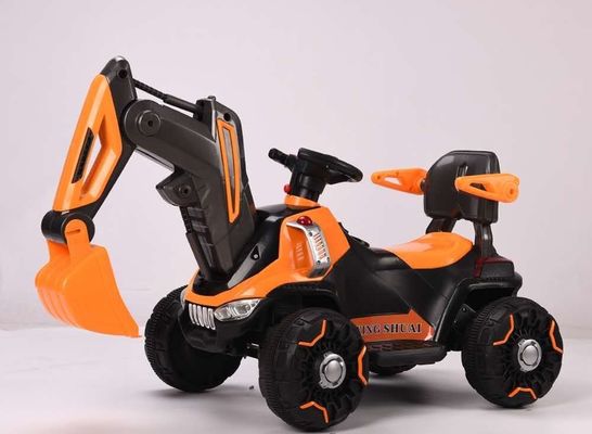 LED-Scheinwerfer und dynamische Musik-Ride-On-Bauauto für Kinder in Orange