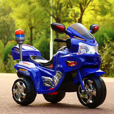 Großer Sitz Elektromotorrad für Kinder mit Musiklampe Polizeirad Klassiker