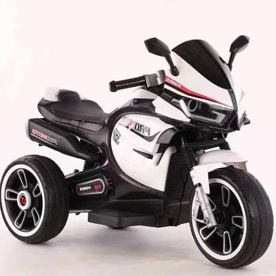 Weißes Elektromotorrad für Kinder Dreirad mit bunten Lichtern und 380*2 Motor