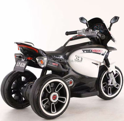 Weißes Elektromotorrad für Kinder Dreirad mit bunten Lichtern und 380*2 Motor
