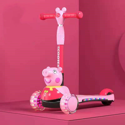 Kinder Pedal Skateboard Roller Auto mit Klappfunktion Musikbeleuchtung und PU-Räder