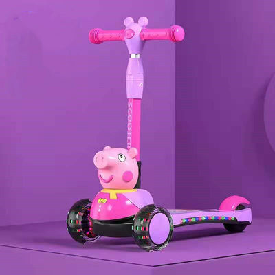 Kinder Pedal Skateboard Roller Auto mit Klappfunktion Musikbeleuchtung und PU-Räder