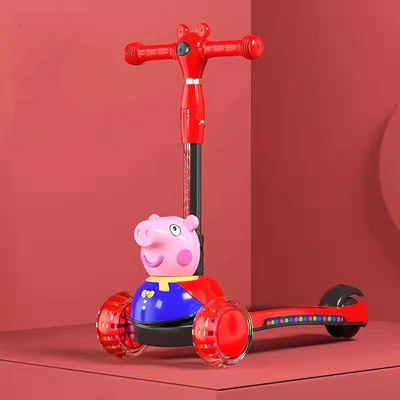 Kinder Pedal Skateboard Roller Auto mit Klappfunktion Musikbeleuchtung und PU-Räder