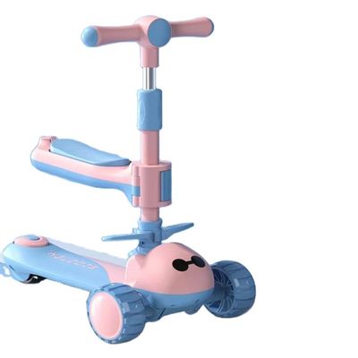 3 Radfahrt auf klappbaren großen Rädern Roller Auto für Kinder Gelb Rosa Blau Geschlechtsneutral