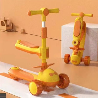 3 Radfahrt auf klappbaren großen Rädern Roller Auto für Kinder Gelb Rosa Blau Geschlechtsneutral