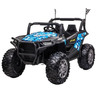 12V Zwei-Sitzer-Ride-On-Spielzeug mit Fernbedienung und Musik/Licht/USB/MP3/Bluetooth-Funktion