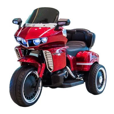 Plastikkinder fahren auf Mini-Motorrad mit Frühschulfunktion und englischer Geschichte