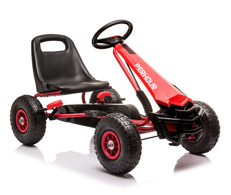 Kinder 5-7 Jahre Rotes Vierrad-Pedal Go-Kart-Spielzeug mit Aufblasen-Radkupplung und Bremse