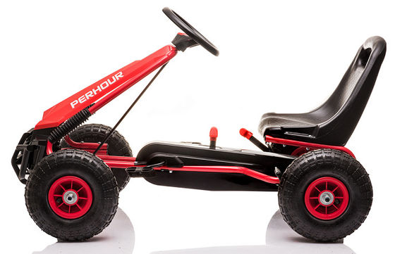 Kinder 5-7 Jahre Rotes Vierrad-Pedal Go-Kart-Spielzeug mit Aufblasen-Radkupplung und Bremse