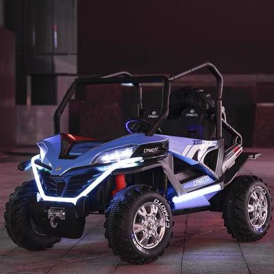 Populärer 12V UTV Fahrt auf dem Auto für Kinder Fernbedienung LED Licht Zwei Sitze Rot Blau Weiß