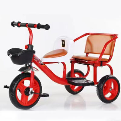 Outdoor-Kinderrad 2023 Doppel-Dreifahrrad mit Schnellladestang und großem Korb