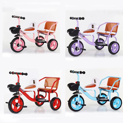 Outdoor-Kinderrad 2023 Doppel-Dreifahrrad mit Schnellladestang und großem Korb
